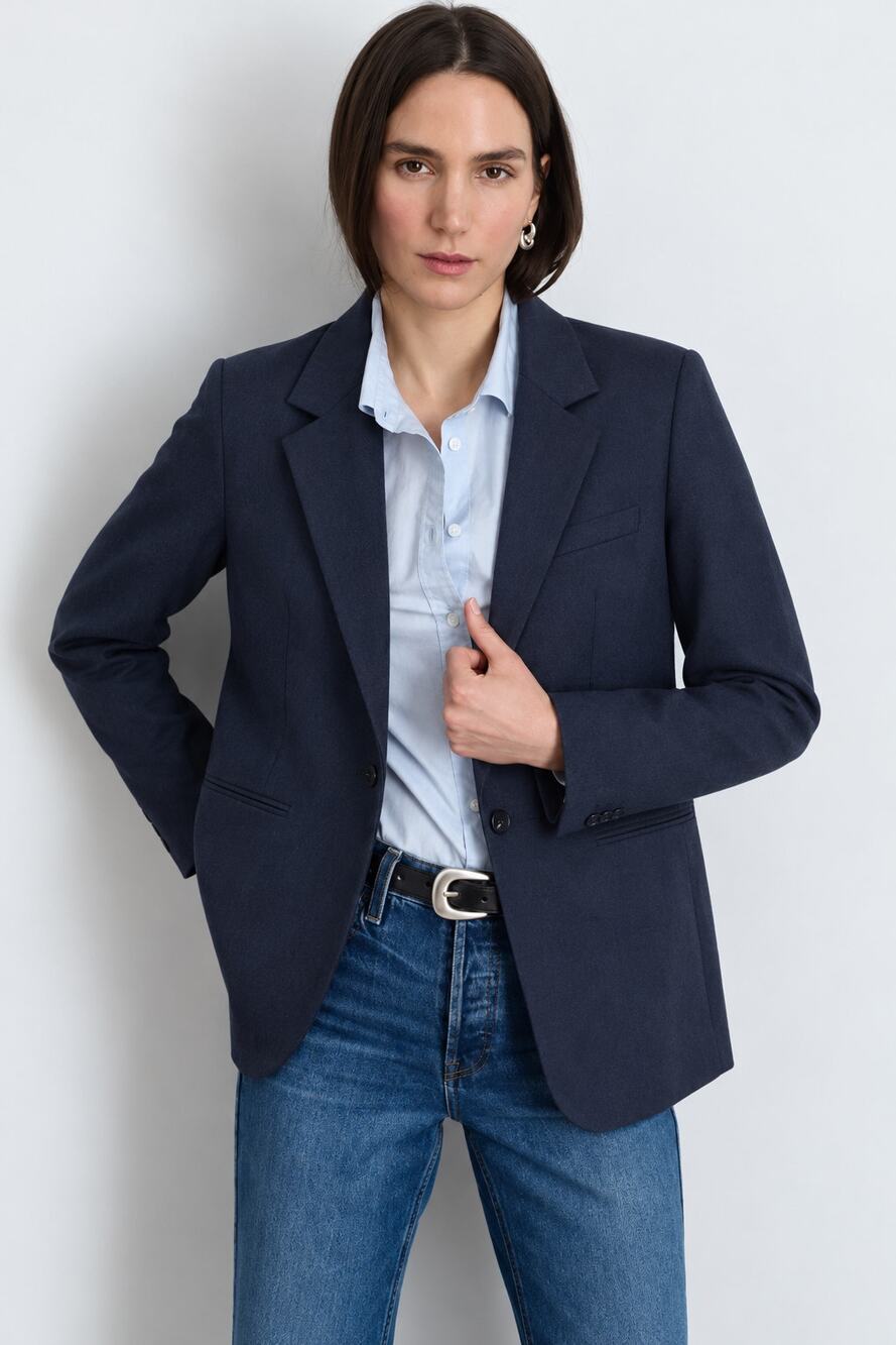 Alex Mill Soho Wool Blend Blazer Womens XL Dark Navy One Button NWT Smart Casual